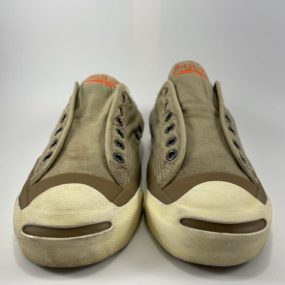 Converse x John Varvatos Slip On Sneakers Tan Canvas Casual Womens Size 6.5 - Picture 2 of 9